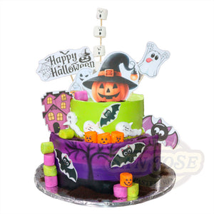 2 capas de calabaza y murcielagos