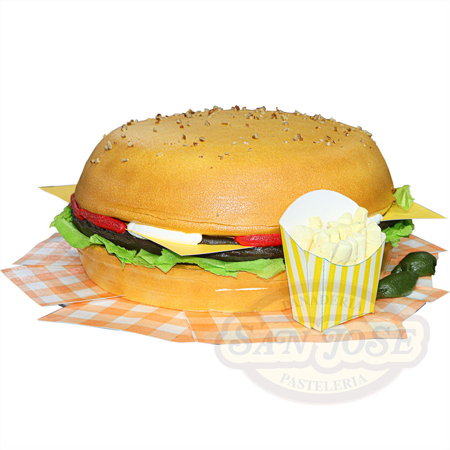 DETALLE HAMBURGUESA CON PAPAS
